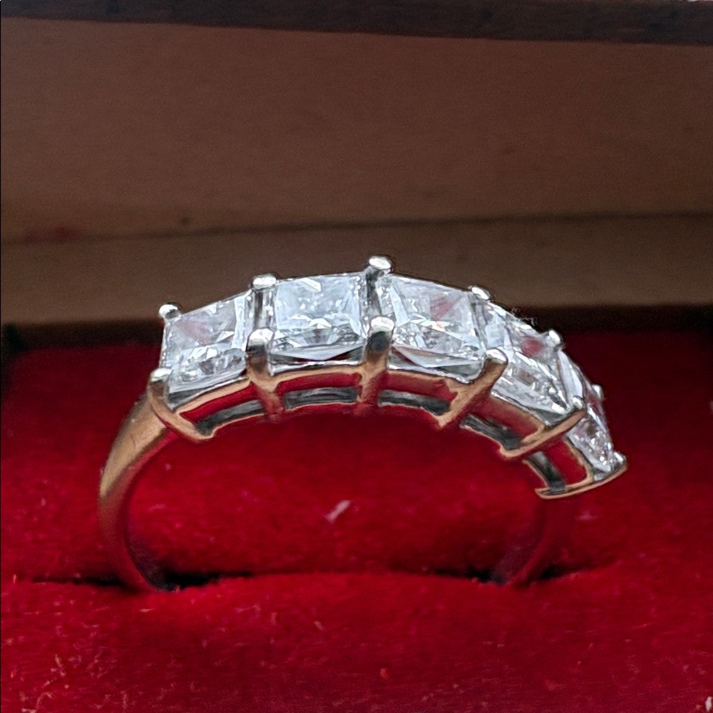 White gold band lab diamonds 2 carat princess cut